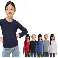 Maglia Maglietta Tshirt T-Shirt Manica Lunga Per Bambino Bambina Cotone