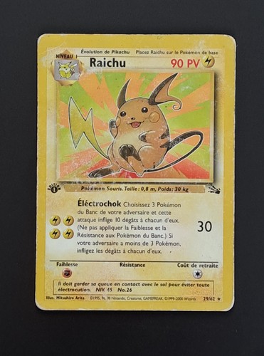 Carte pokémon raichu 62 - carte,