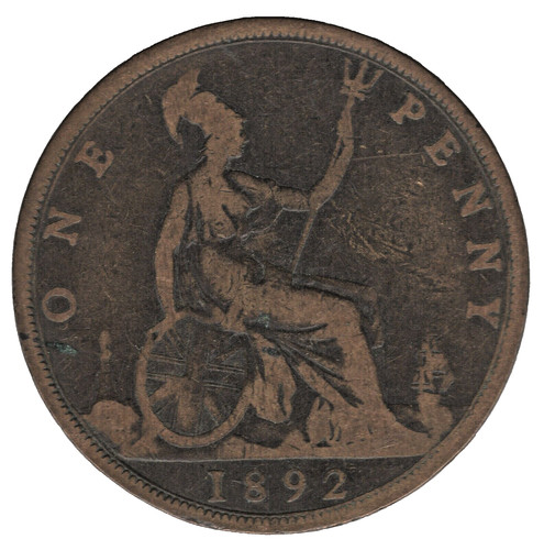 1892 victoria one penny - 1892,