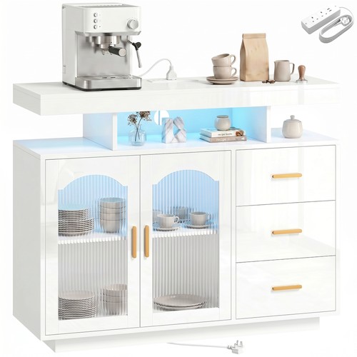 Homcom credenza alta lucida - credenza,
