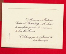 CZ85-CARTE-FAIRE-PART-Vte & Vtesse R.DE SAINT EXUPÉRY-1911