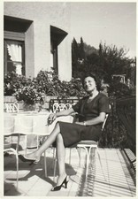 B2 - Foto Photo Fotografia Anni 60 - Donna terrazza sigarette gambe tacchi