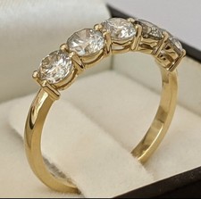 Anello Veretta Oro Giallo con Diamanti Naturali 1,50 Carati Certificato IGI