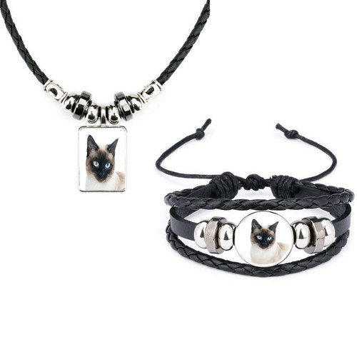Set siamese cat - set, black