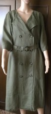 Linen dress MARINA SPORT Woman, khaki color, IT 56 DE 50 US 20 GB 24 Abito lino