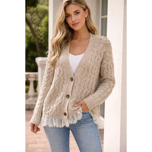 Maglione cardigan pol pizzo - cardigan,