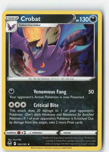 Crobat holo rara - holo, swsh12