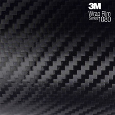 3M Scotchprint 1080 fibra di carbonio vinile nero pellicola avvolgente veicolo/auto (CF12) UK
