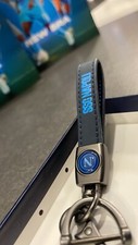 Portachiavi Ufficiale Ssc Napoli In Metallo e Pelle Logo Nuovo Originale In Box