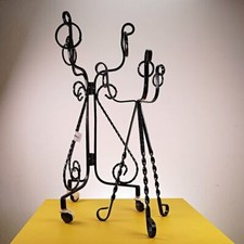 coppia di portavasi vintage in metallo