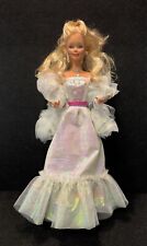 Vintage Mattel Crystal Barbie bambola #4598 con vestito e stola gioielli epoca superstar
