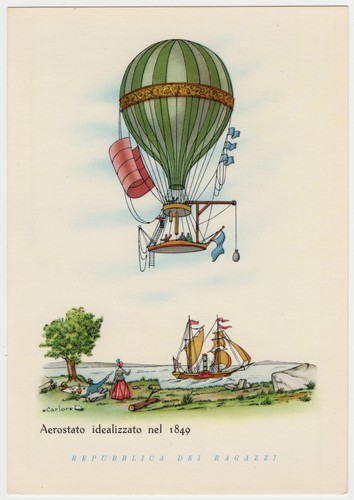 Aerostato idealizzato nel 1849 - aerostato,