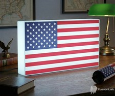 Lampada Insegna Luminosa USB C LED Targa Lightbox Bandiera Americana Flag USA