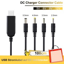 1 m cavo di alimentazione USB a spina cava DC da 2,5 mm a 5,5 mm cavo di ricarica DC 5V 6V 9V 12V