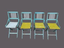 QUATTRO SEDIE PIEGHEVOLI IN LEGNO EPOCA 900