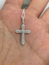Ciondolo croce tonda diamante