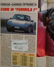 PORSCHE CARRERA 4 E PORSCHE TIPTRONIC S 1994 CLIPPING RITAGLIO DI GIORNALE 6 PAG