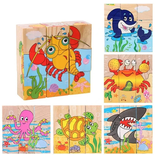 Puzzle rompicapo cubi legno - puzzle,
