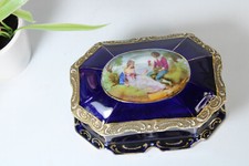 Scatola floreale porcellana tedesca martinroda marcata decorazione romantica 