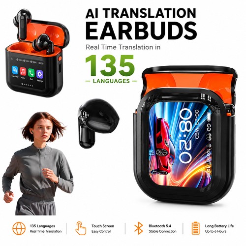 Translation earbuds lcd - translation,