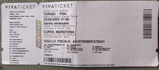 24/09/2025 Biglietto Stadio Ticket TORINO vs PISA Coppa Italia 2025 2026