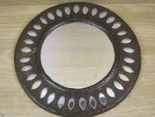 antico SPECCHIO rotondo rigato