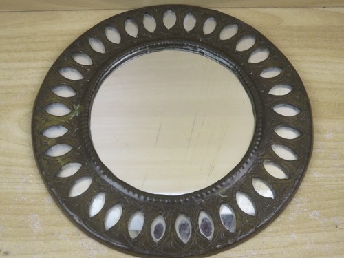 Antico specchio rotondo rigato - specchio,