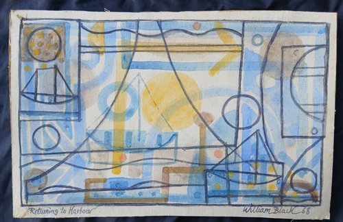 Quadro acquerello astratto