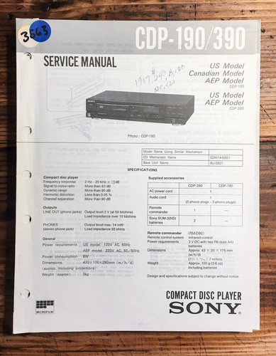 Sony cdp 190 - sony, cdp-390