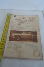 schede omologazione Alfa Romeo 1750 GT AM Monzeglio old vintage car