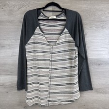 a.gain Top pullover donna tunica maglia taglie forti 3X manica lunga grigio rosso