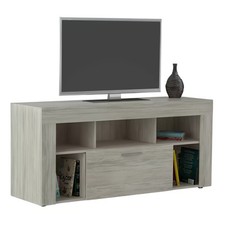 Mobile Porta TV Vision 135x41x60cm Bianco Venato-Pannello Truciolare,1 Anta,5 Va