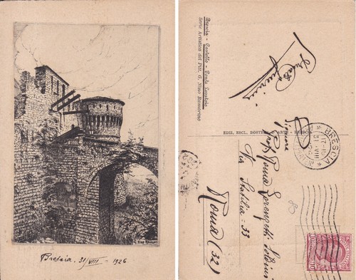 Cartolina brescia castello - cartolina,