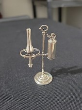 Lampada da scrivania e coperchio studenti argento sterling 925 miniatura italiana vintage Italia