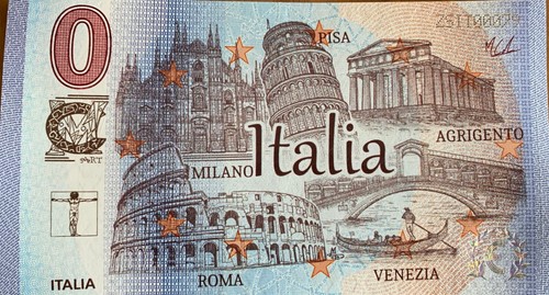 Banconota euro zerosouvenir - 0,
