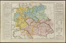 1860ca - Europa Centrale - Carta Geografica Scuola Antica