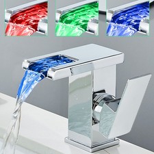 LED Rubinetto bagno lavabo miscelatore cascata cromo monocomando bidet lavello
