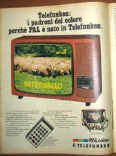 PUBBLICITA Telefunken TV Color vintage anni 70 advertising werbung