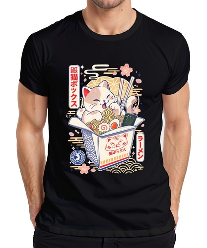 Shirt uomo kawaii cat box - t-shirt,