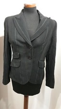 Giacca da completo avvitata a righe Taglia 44 Nero Made in Italy