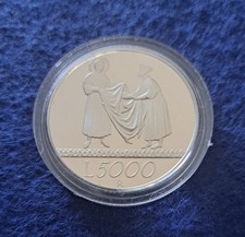 Moneta Italia Argento commemorativa 5000 LIRE " ANNO 2000 " PROOF Anno 1999