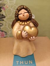 Thun Angelo Nelly con Cuore Champagne e Oro. Ali marroni. 13 cm