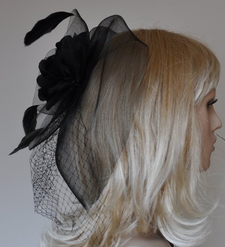 Fascinator schwarz fermaglio - fascinator,