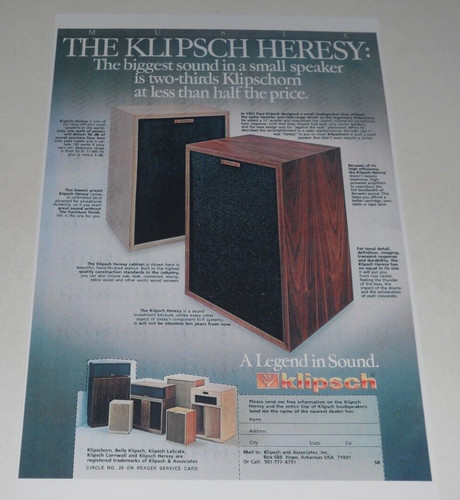 Poster klipsch heresy - klipsch,