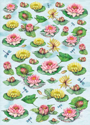 Carta decoupage ninfee - decoupage,