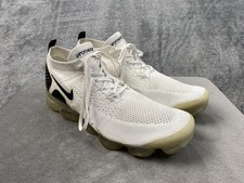 Scarpe Nike Air VaporMax Flyknit da uomo taglia 12 bianche nere sneakers da corsa