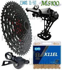 Gruppo Shimano Deore M5100 con cassetta MX8 11-51T e KMC X11EL Gold 118L