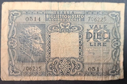 1944 italy lire p32c - 10,