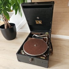 Antique HMV Gramophone Portable 101 No. 4 Vintage Winding Record Player Pre-war 