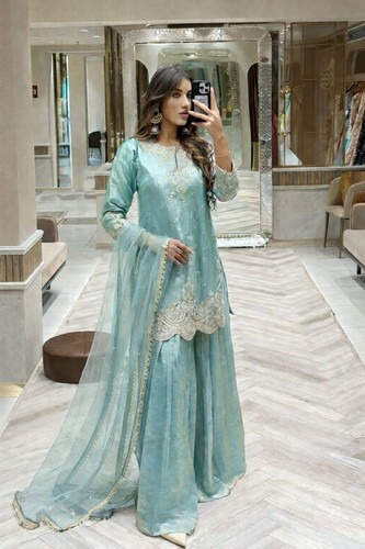 Elegante palazzo kurta seta - in,